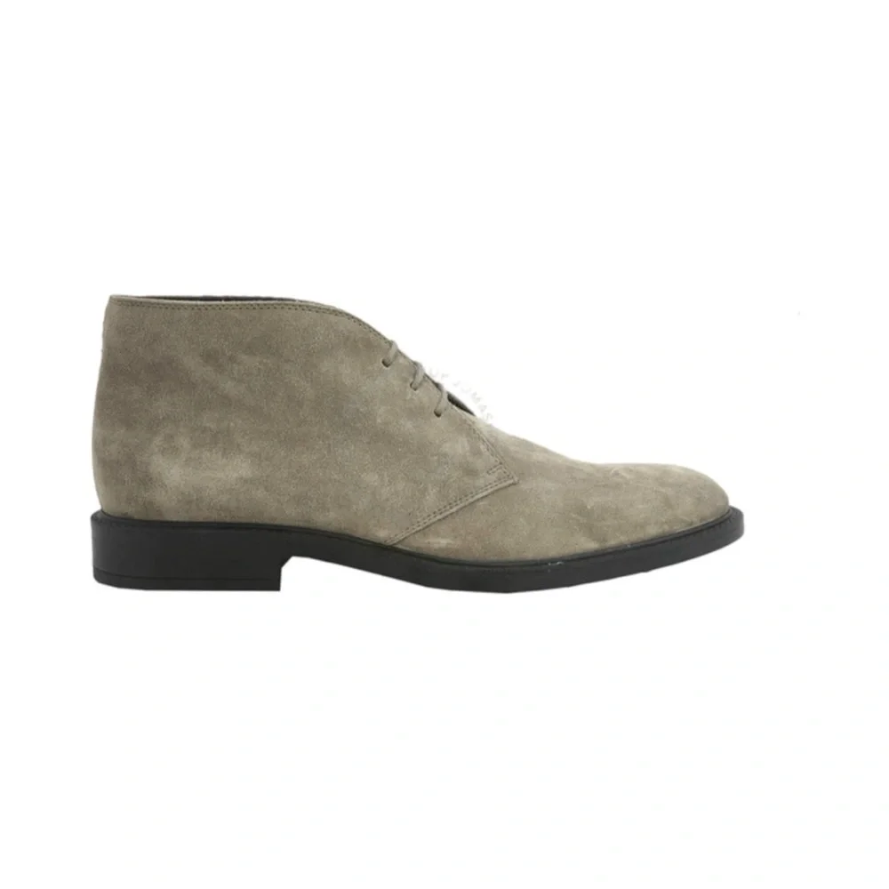 TOD’S Suede Peat Desert Ankle Boots Rubber Soles Lace Up Casual Luxury Heritage